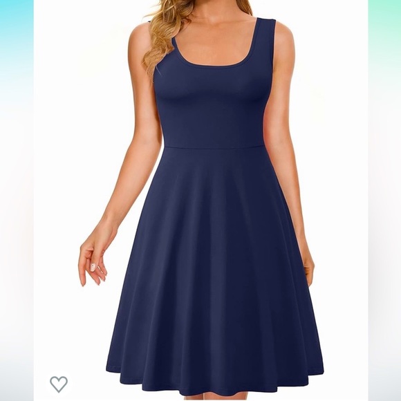Herou Dresses & Skirts - Women’s Navy Amazon Summer Sleeveless Scoop Neck A-Line Skater SunDress sz L NEW